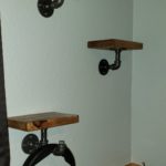Black Pipe and Pine Shelves