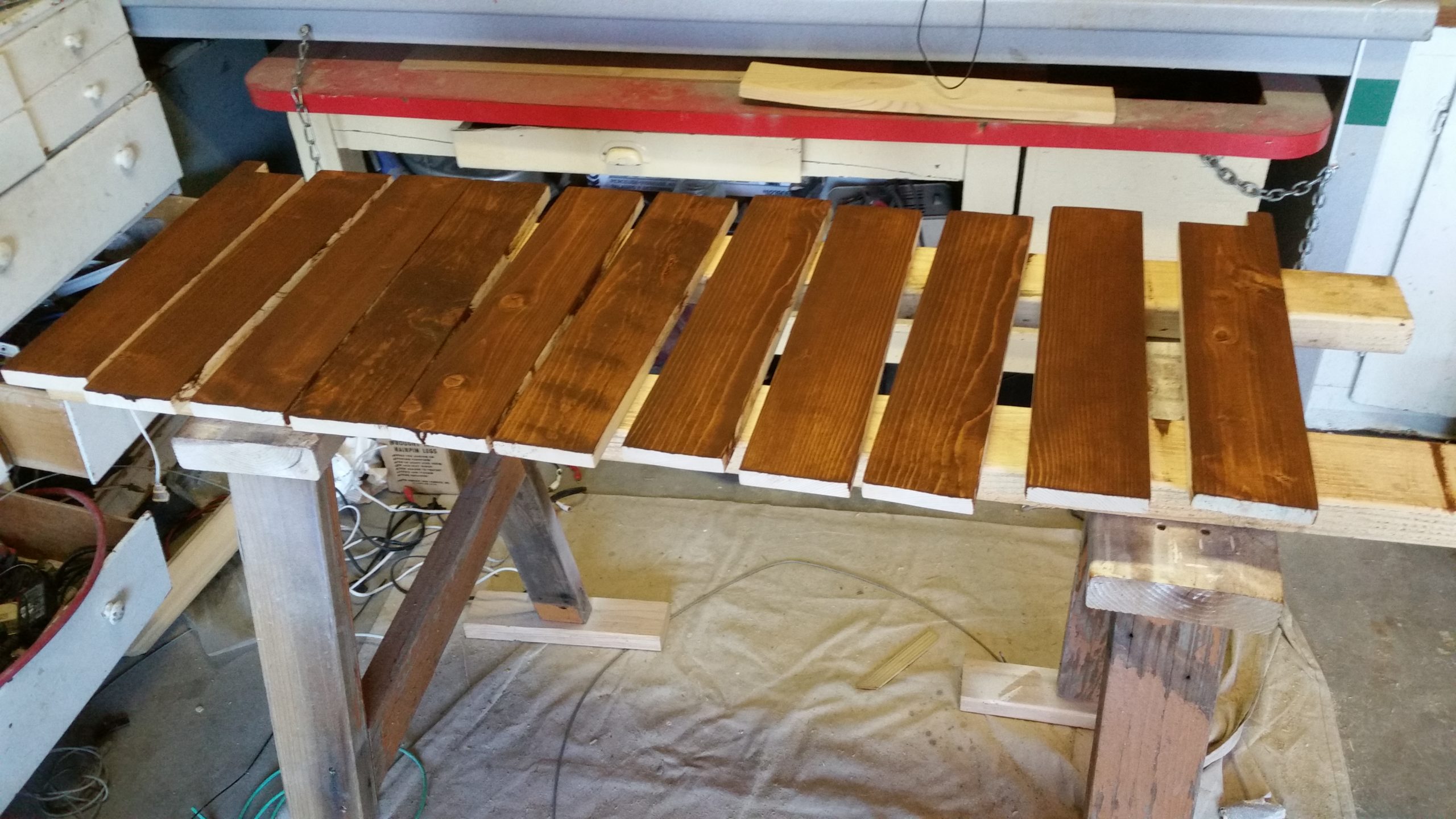 Staining the bench top